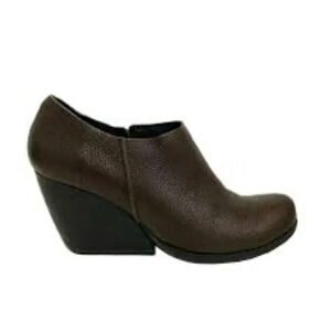 Kork Ease Holmes  Leather Wedge Ankle Bootie Boot Brown Black 7M